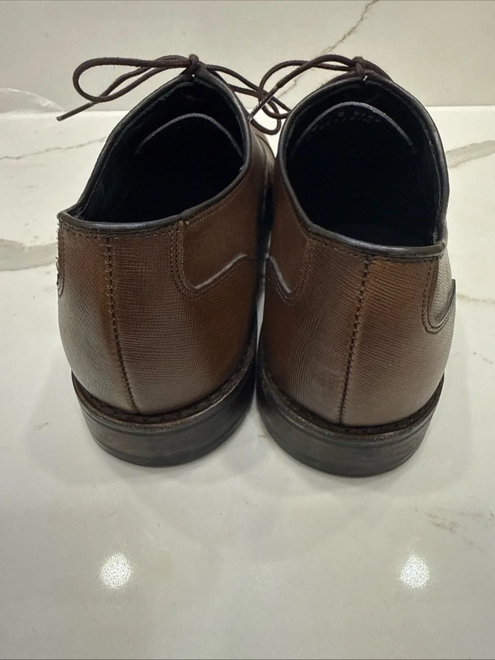 Allen Edmonds Park Avenue Brown Soffiano Cap-Toe Oxford Dress Shoes Sz 9 D